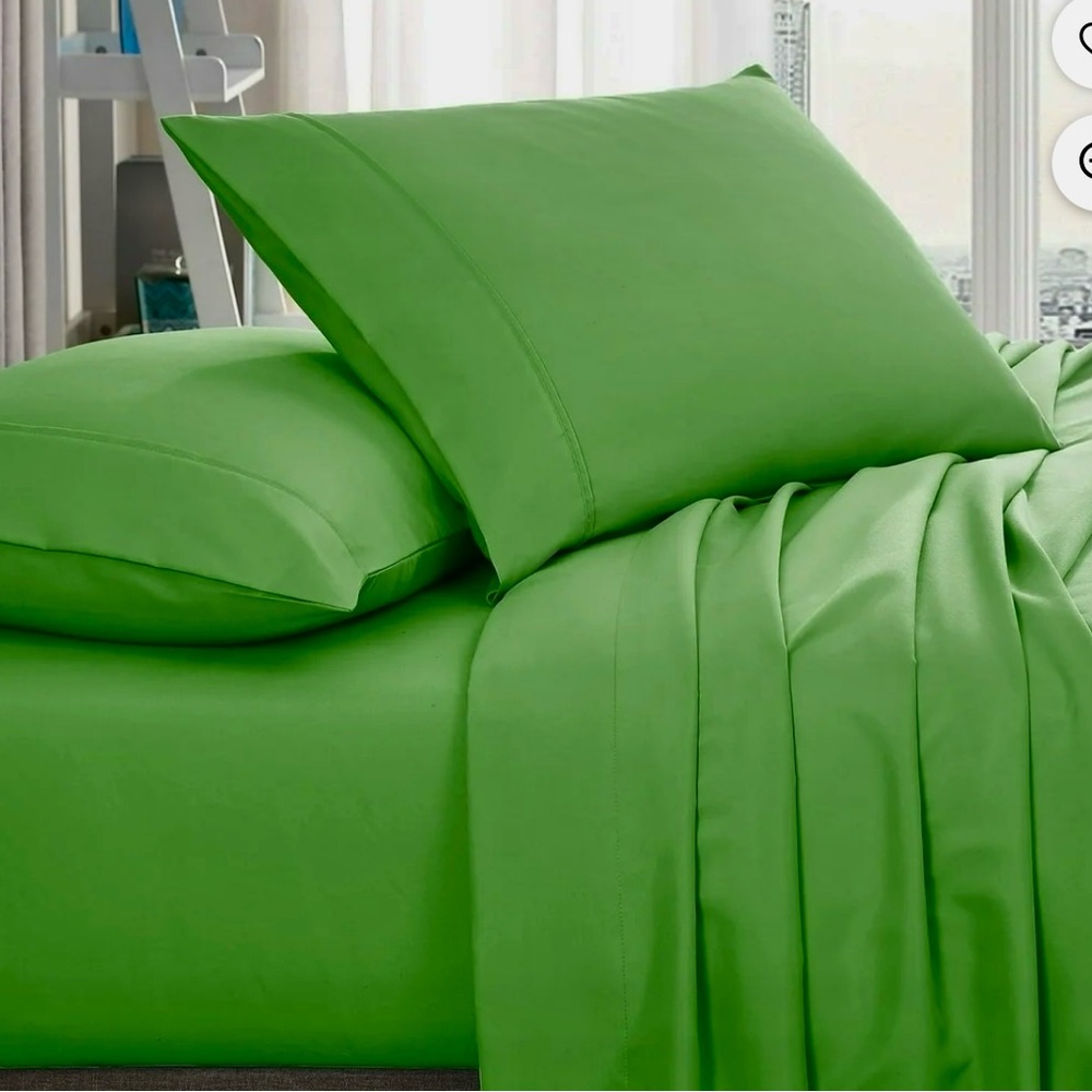 American Home Collection Lime Green 4 Piece Ultra Soft Bedding Set